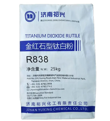 Bluestar Jinan Yuxing R838 Rutilowy dwutlenek tytanu z Si-Al Nieorganiczny + Organiczny składnik Powierzchniowa obróbka dla wysokiej bielizny i doskonałej rozproszalności w systemach wodnych
